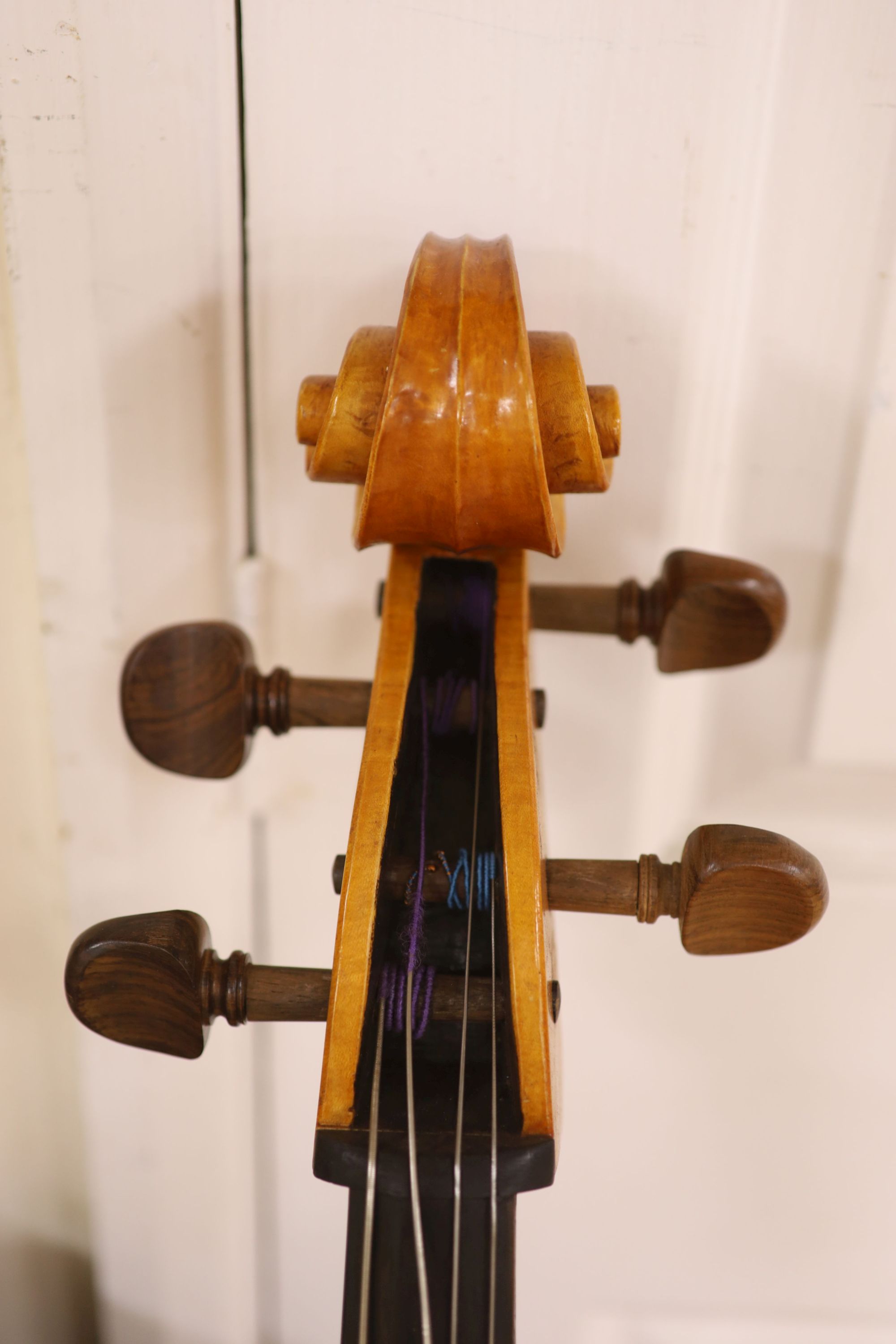 An English cello, Cobbold 96, with cover, back 75.5cm